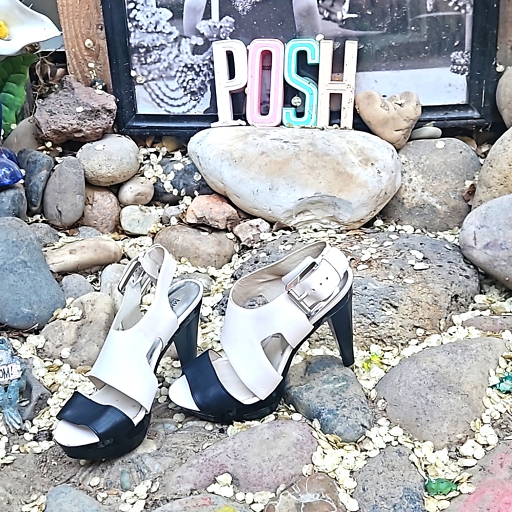 Michael Kors Leather Color Block Platform Sandal - image 1